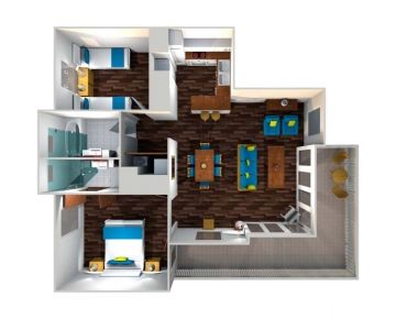 2 Bedroom Standard Apartment Layout