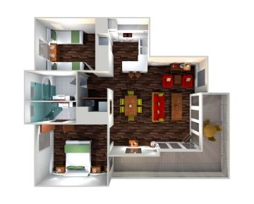 2 Bedroom Superior Apartment layout